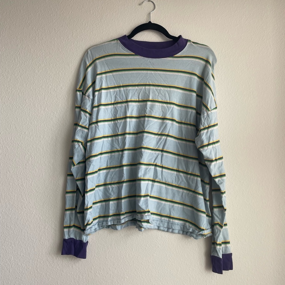 Urban Outfitters Purple and Blue Striped Shirt